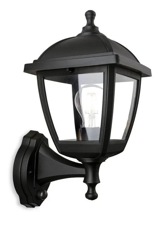 Palma Black Resin With PIR Sensor Lantern Style Wall Light