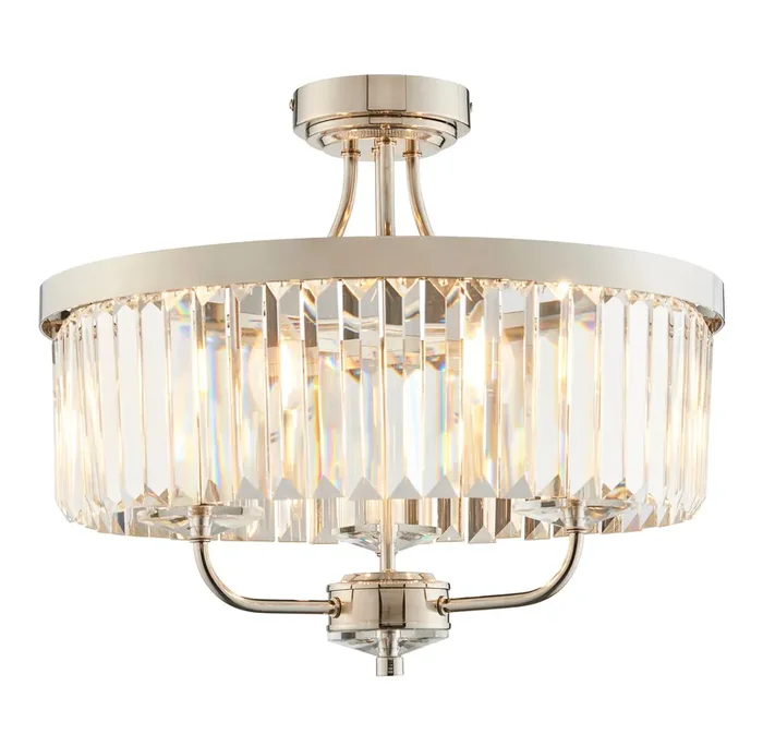 Paris 3 Light Semi Flush Fitting