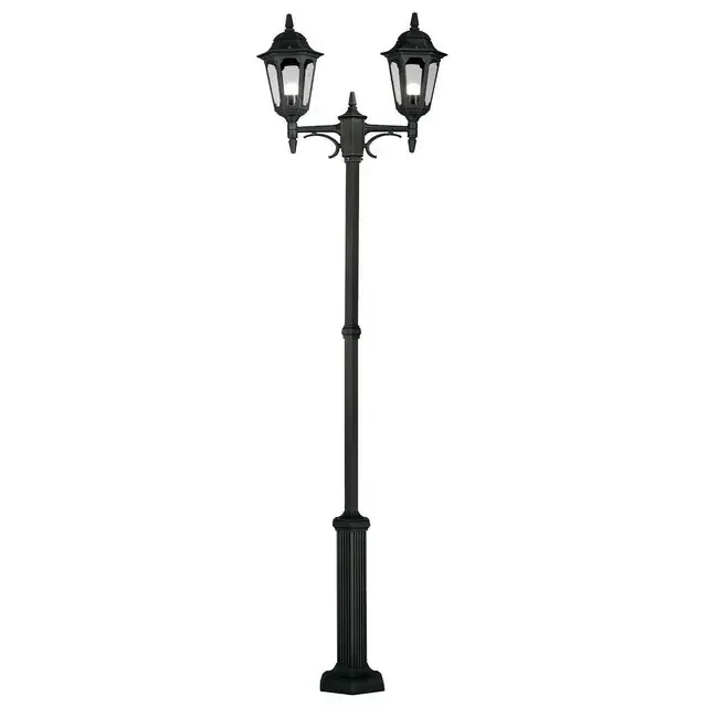 Parish 2 Light Black IP44 Lamp Post Light