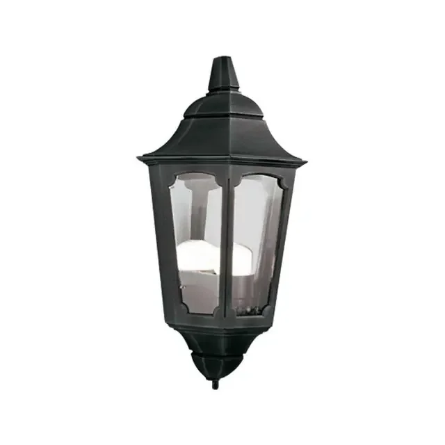 Parish Black Half Lantern IP44 Wall Light