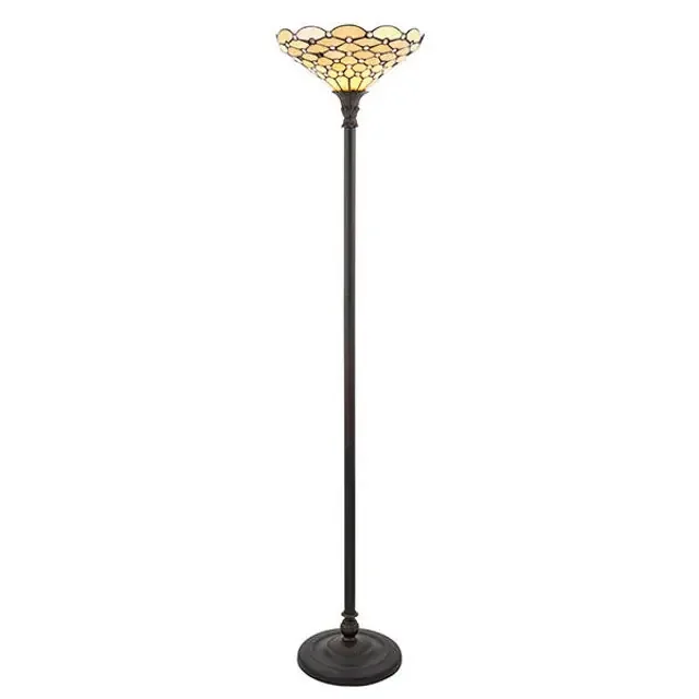 Pearl Dark Bronze Tiffany Uplighter Floor Lamp