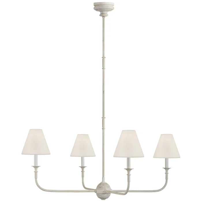 Piaf Four Light Chandelier, Swedish Gray