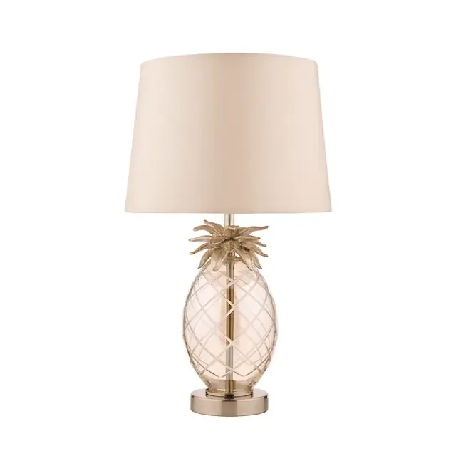 Pineapple Large Cut Glass with Shade Table Lamp