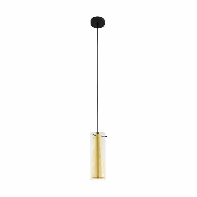Pinto Gold Black with Clear and Gold Glass Pendant Light