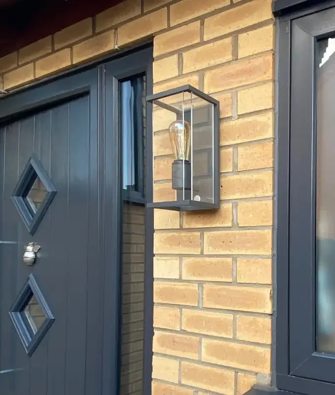 PIR Exterior Clear Glass Box Light – Contemporary Design