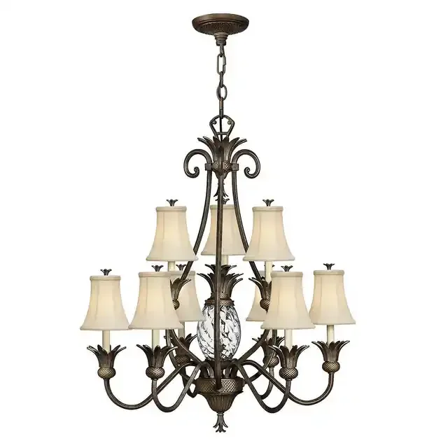 Plantation 10 Light Pearl Bronze Chandelier