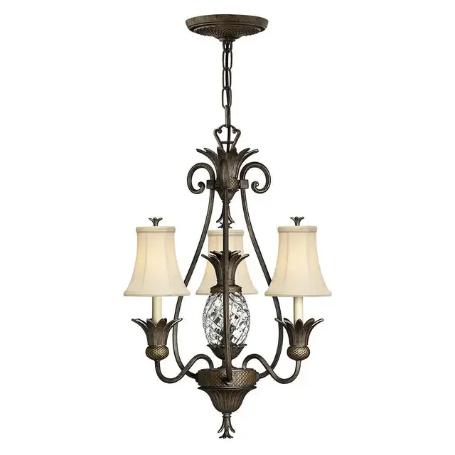 Plantation 3 Light Pearl Bronze Chandelier