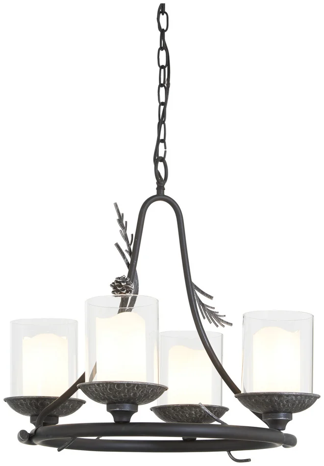 Ponderosa Ridge Four Light Chandelier in Weathered Spruce w/Silver Highlights (7|2754-694)
