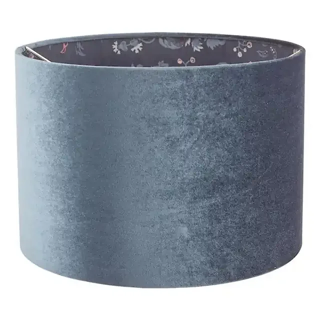 Portia Drum Shade Blue Velvet 30.5cm/12″ Shade Only