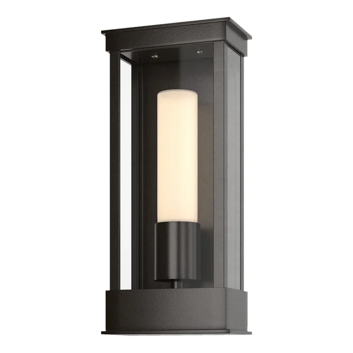 Portico One Light Outdoor Wall Sconce in Coastal Oil Rubbed Bronze (39|304320-SKT-14-GG0392)