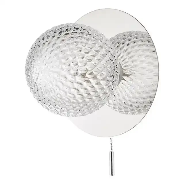 Prague Bathroom Wall Light Glass Polished Chrome IP44