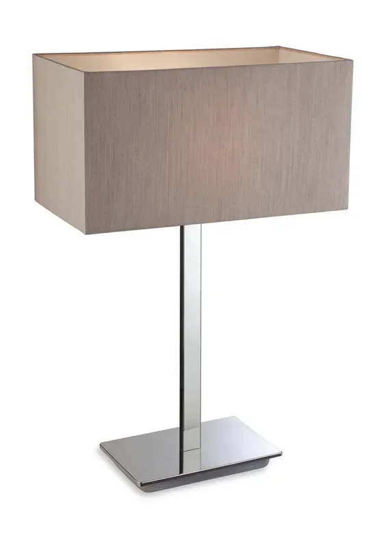 Prince Polished Stainless Steel with Oyster Shade Table Lamp