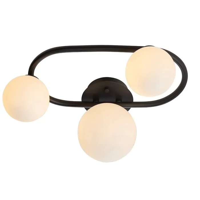 Pulsa 3 Light Semi Flush Modern Bathroom Ceiling Light, 3x G9 (Endon 93524)