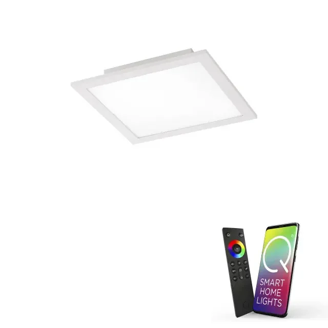 Q-FLAG 30x30cm Silver and White Smart LED Ceiling Light