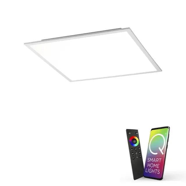 Q-FLAG 62x62cm Silver and White Smart LED Ceiling Light