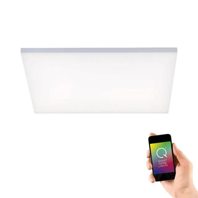 Q-FRAMELES 62x62cm Silver and White Smart LED Ceiling Light