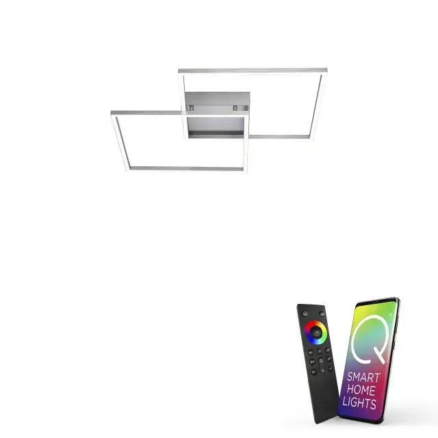 Q-INIGO 2 Aluminium 52.7×62.7cm Smart LED Ceiling Light