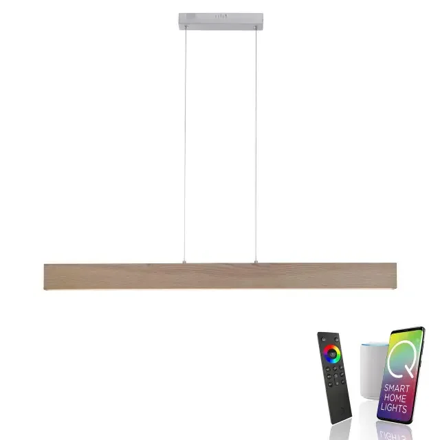 Q-TIMBER Natural Wood Smart LED Pendant Light