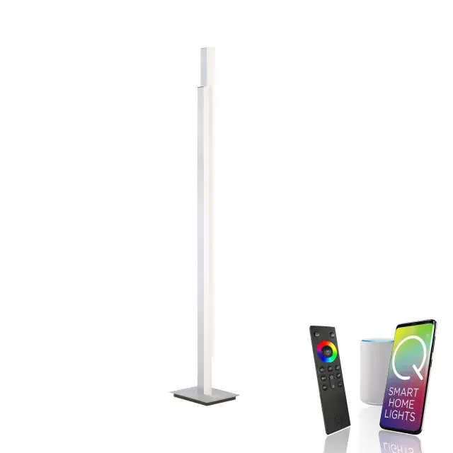 Q-TOWER 2 Light Aluminium Smart LED Floor Lamp
