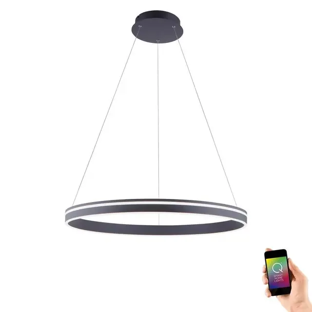 Q-VITO 79.4 Anthracite Ringed Smart LED Pendant Light