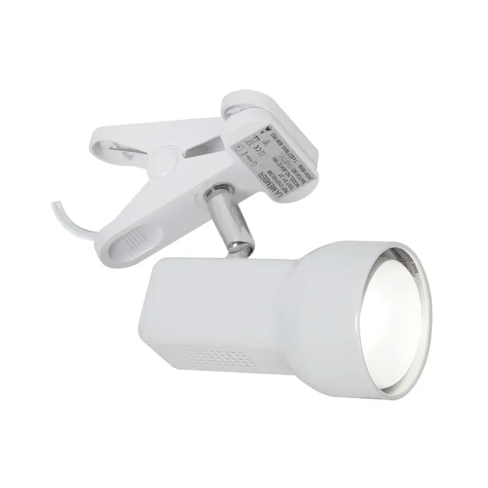 Quattro White 1 Lamp R63 Clip Spot Light
