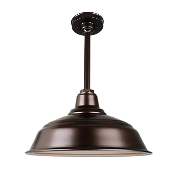 Quick Ship Hi-Lite 17″ Curved Warehouse Collection Stem Mount Pendant, H-QSN15117 Series Oil Rubbed Bronze Finish