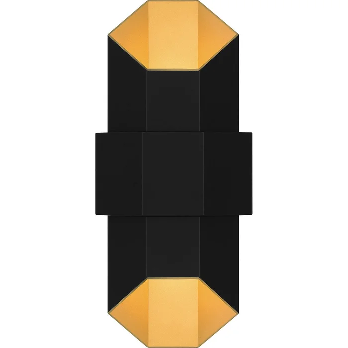 Quoizel CHS8307MBKG Chasm LED Outdoor Wall Mount, Matte Black Gold