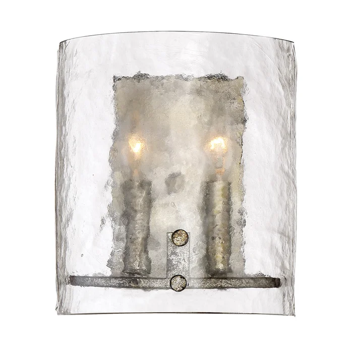 Quoizel FTS8802MM Fortress Two Light Wall Sconce, Mottled Silver
