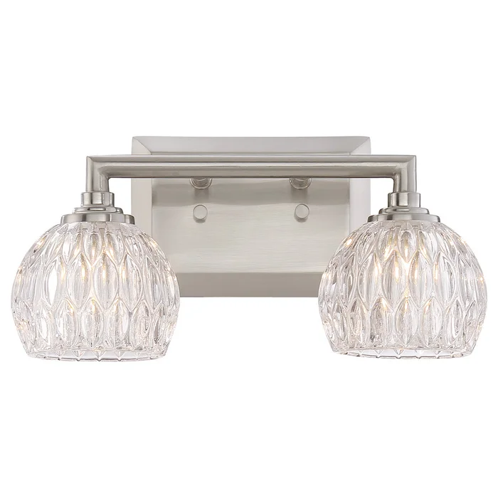 Quoizel PCSA8602BN Serena Two Light Bath Fixture, Brushed Nickel