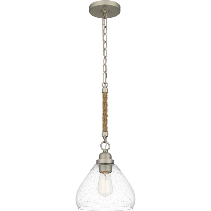 Quoizel QPP5635BN Quoizel Piccolo Pendant One Light Mini Pendant, Brushed Nickel