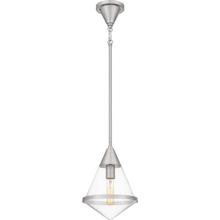 Quoizel QPP6160BN Hidalgo One Light Mini Pendant, Brushed Nickel