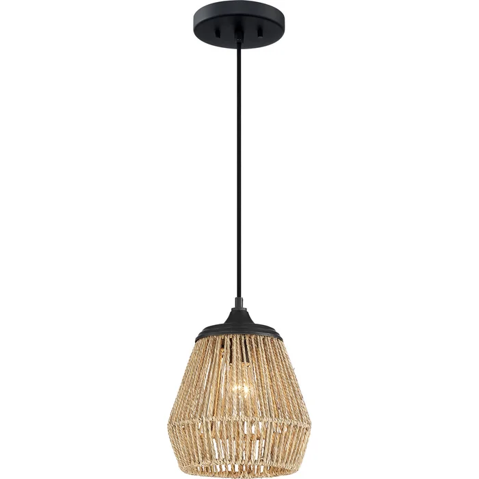 Quoizel RMI1509EK Romain One Light Mini Pendant, Earth Black