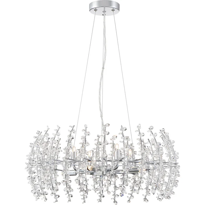 Quoizel VLA2823C Valla Eight Light Pendant, Polished Chrome