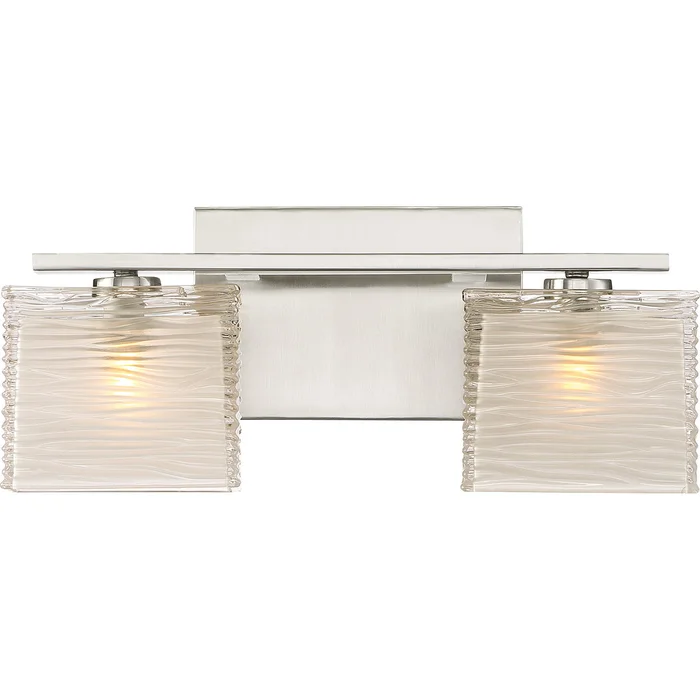 Quoizel WCP8602BN Westcap Two Light Bath Fixture, Brushed Nickel