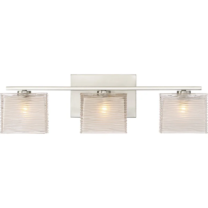 Quoizel WCP8603BN Westcap Three Light Bath Fixture, Brushed Nickel