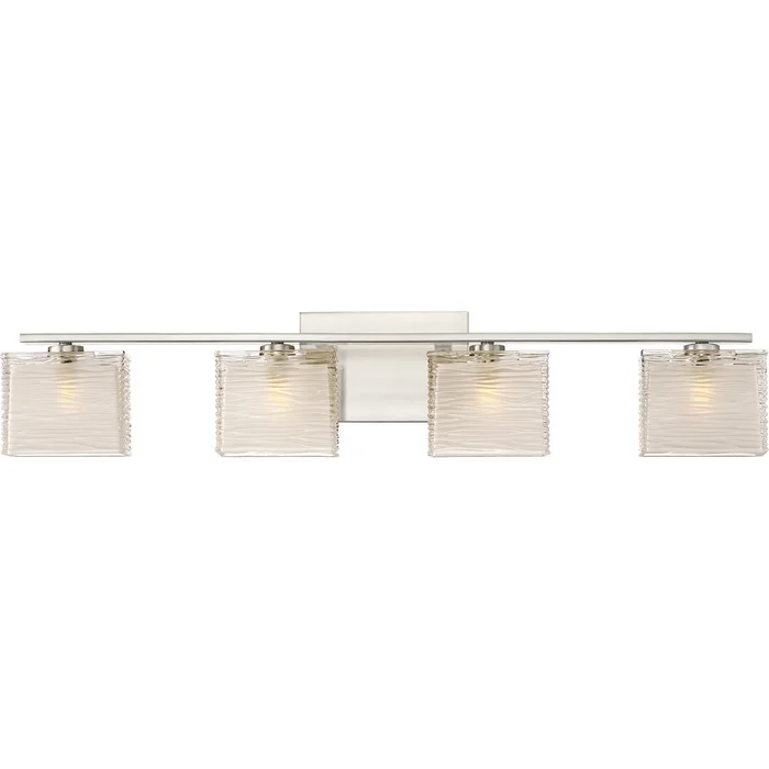 Quoizel WCP8604BN Westcap Four Light Bath Fixture, Brushed Nickel