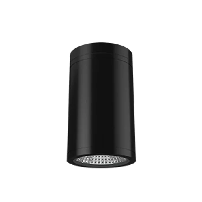 RAB Lighting CD34FA4SP-20-509-KF 4″ Surface/Pendant Mount LED Cylinder, 20W, 50° Beam Angle, Field Adjustable CCT (2700K-5000K), Black with Frosted Lens