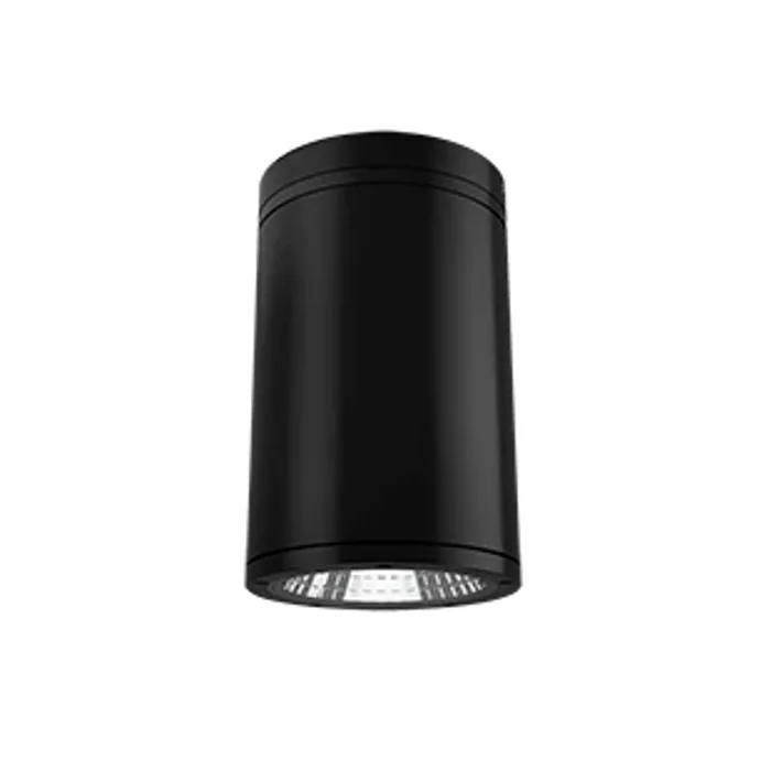 RAB Lighting CD34FA6SP-30-709-KC 6″ Surface/Pendant Mount LED Cylinder, 30W, 70° Beam Angle, Field Adjustable CCT (2700K-5000K), Black with Clear Lens