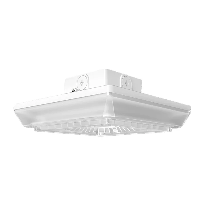 RAB Lighting PRT55SW Porto Square LED Garage Light, 120-277V, 0-10V Dimming, 30W/42W/55W, Field Adjustable CCT (3500K/4000K/5000K), White