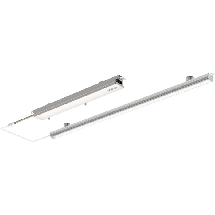 RAB Lighting RLB-2C Field-Adjustable Retrofit Light Bar, 2 Ft., Clear Domed Lens, 120-277V, 10/15/20W, 3000K/3500K/4000K/5000K/6500K
