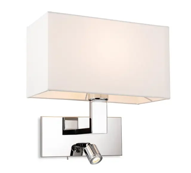 Raffles 2 Light Chrome with Cream Shade Wall Light