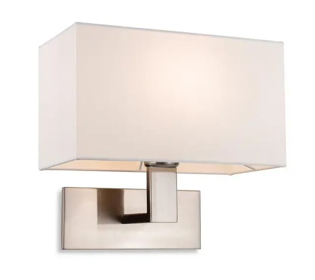 Raffles Brushed Steel with Cream Shade Wall Light