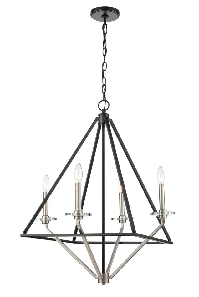 Raleigh Four Light Chandelier in Black Satin Nickel (405|331-4CR-BSN)