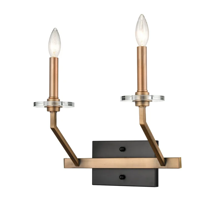 Raleigh Two Light Wall Sconce in Black Brushed Brass (405|331-2W-BBG)
