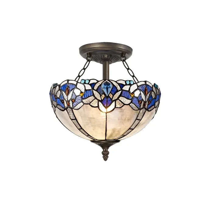 Rapture Tiffany Semi Flush Ceiling Light