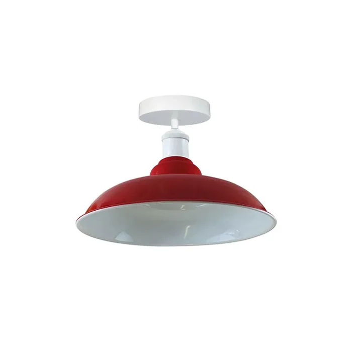 Red Bowl Retro Ceiling Light – Flush Mounted