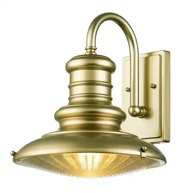 Redding Station Painted Distressed Brass 32cm IP44 Wall Light