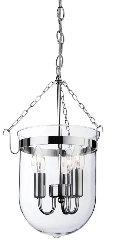 Regal 3 Light Chrome with Clear Glass Lantern