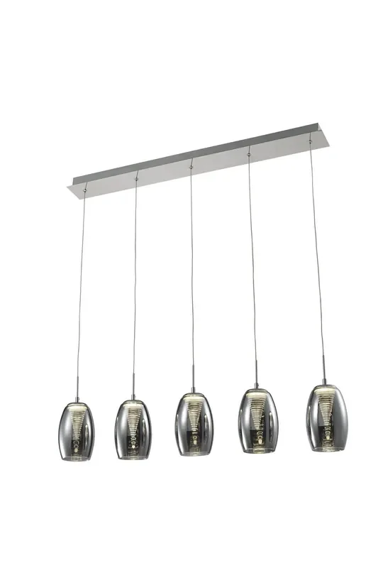 Regal Lighting Janesville 5 Light LED Bar Pendant, Smoked • SLB1095