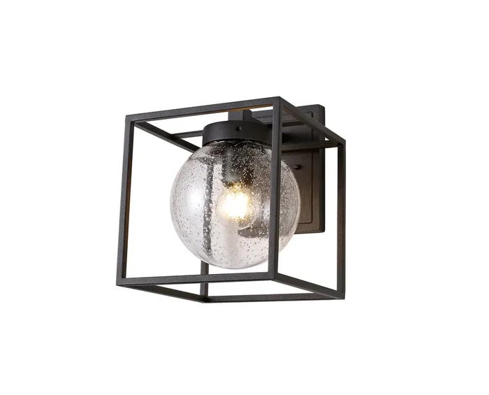 Regal Lighting SL-1674 1 Light Outdoor Wall Light Anthracite With Clear Seeded Glass IP54